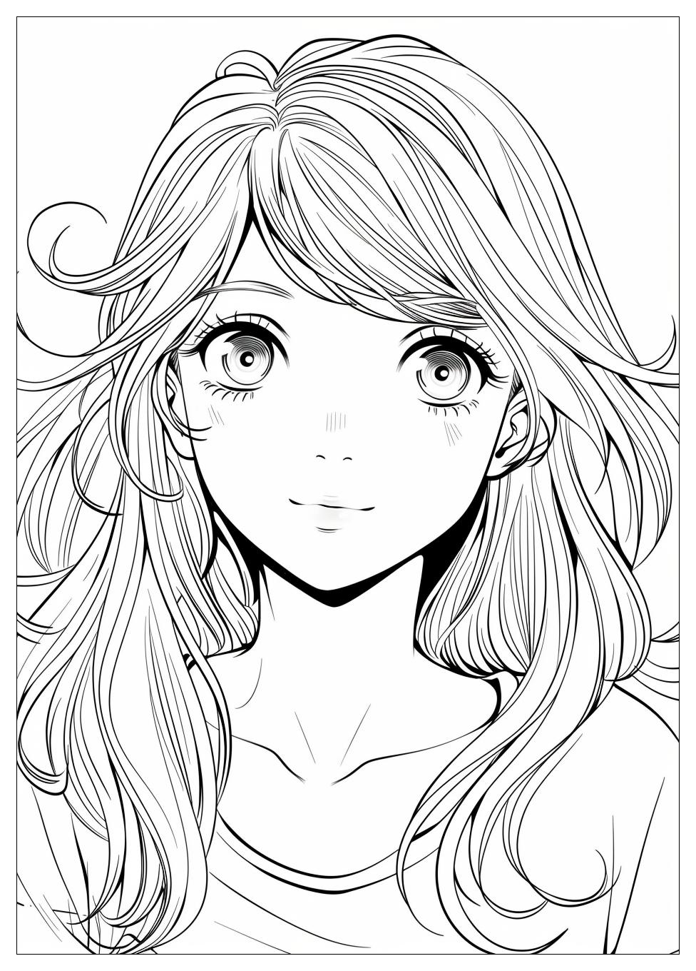 Long Hair Anime Girl Coloring Pages-15