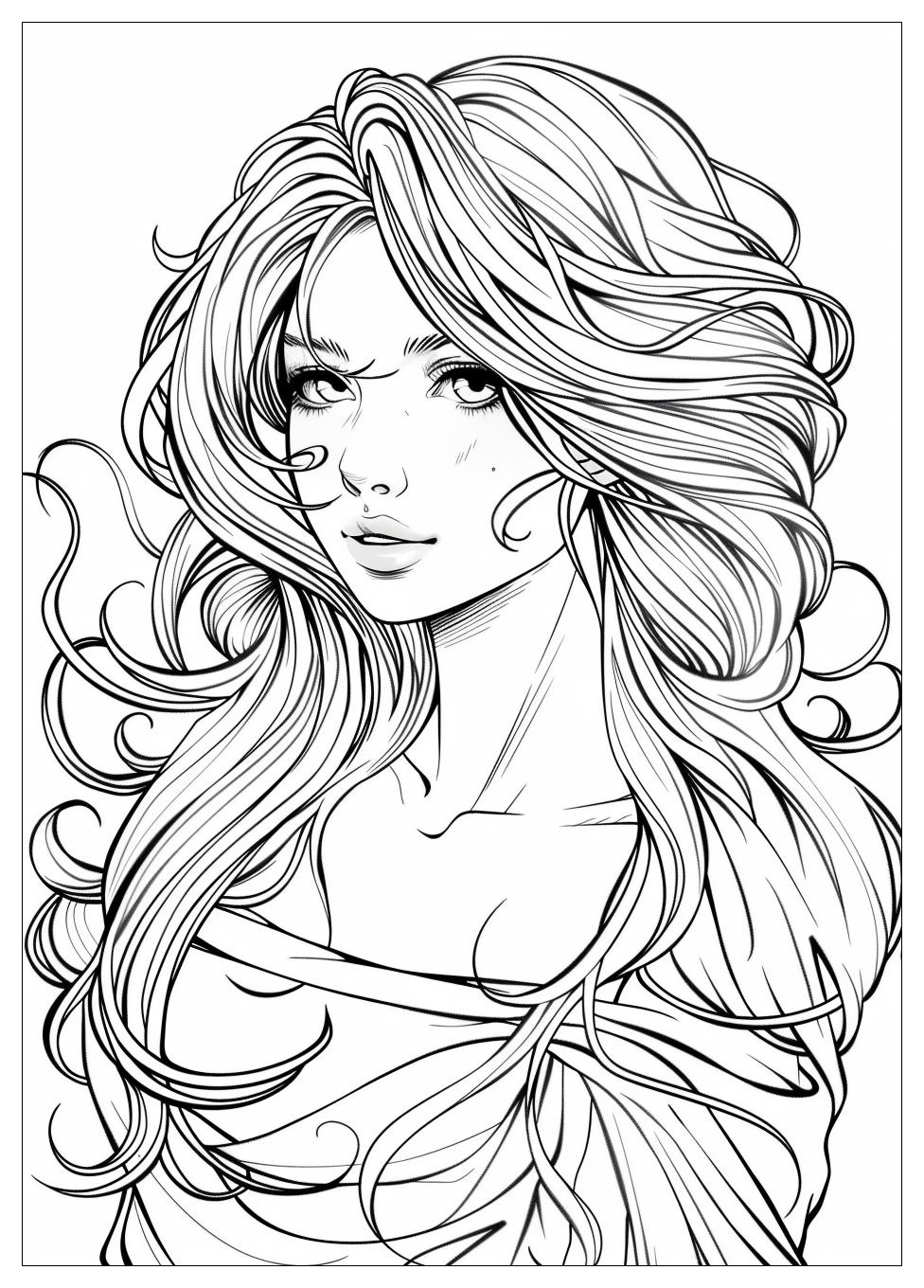 Long Hair Anime Girl Coloring Pages-17