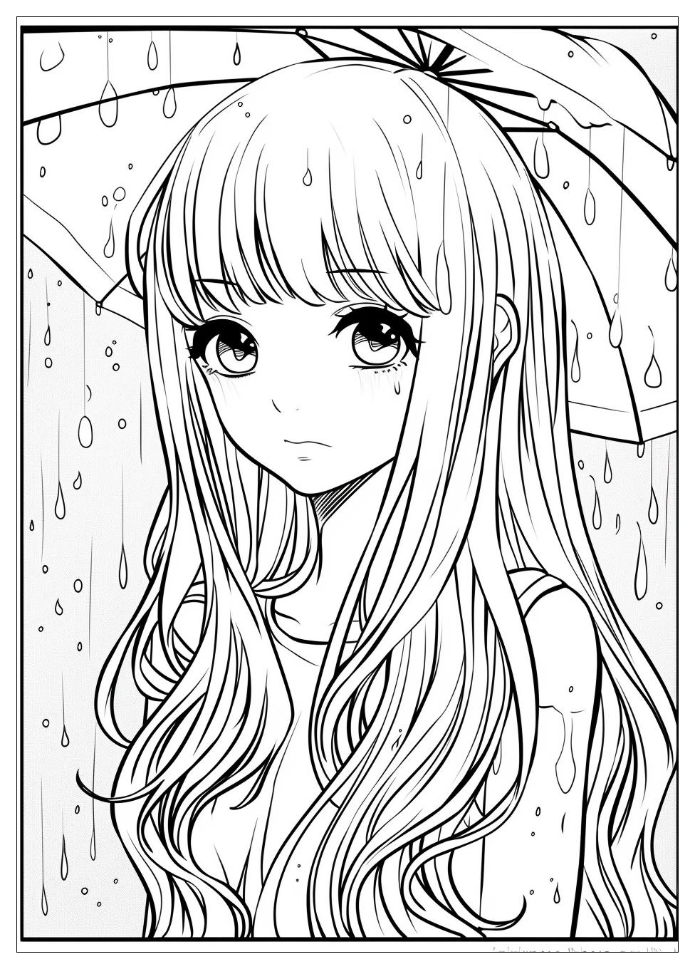 Long Hair Anime Girl Coloring Pages-2