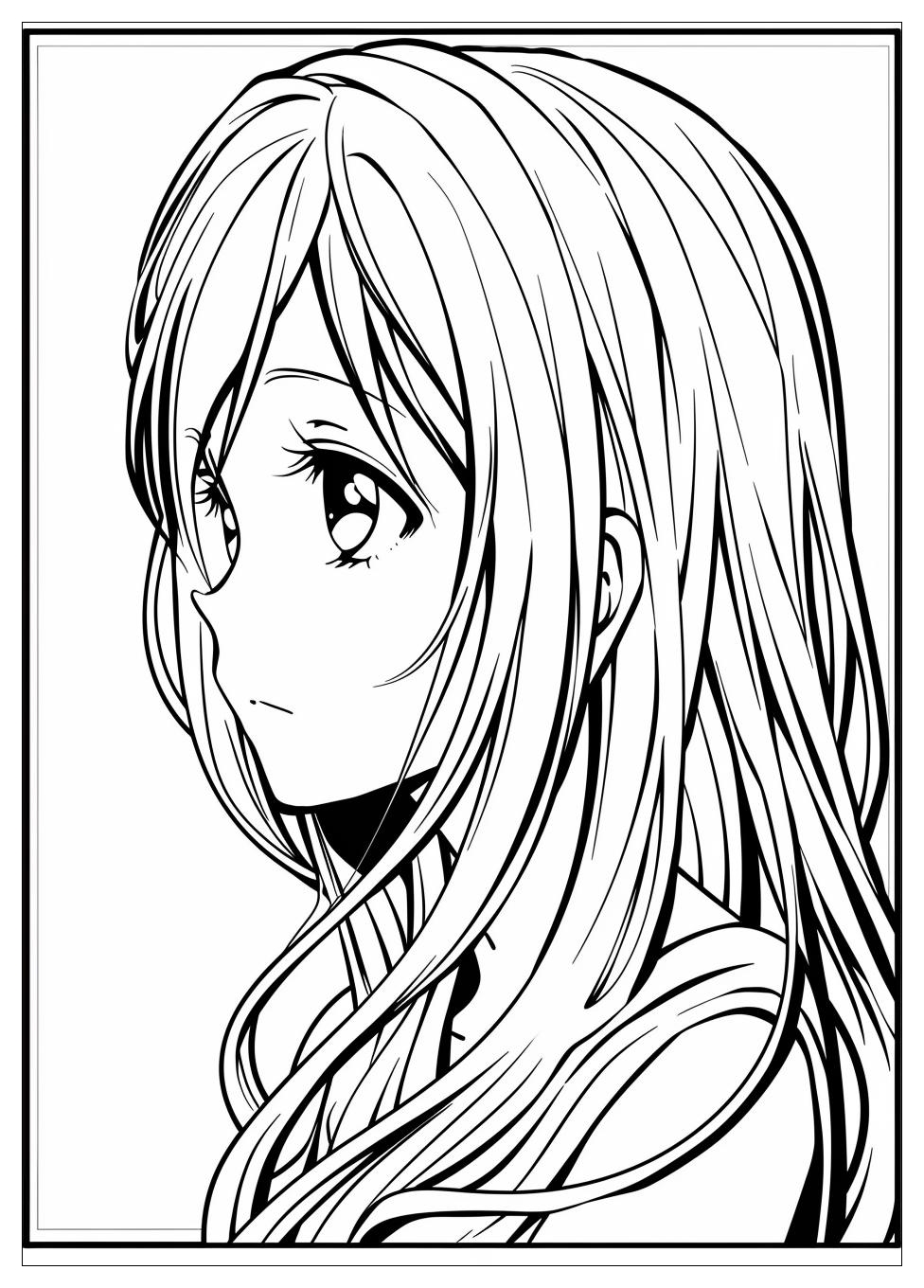 Long Hair Anime Girl Coloring Pages-4