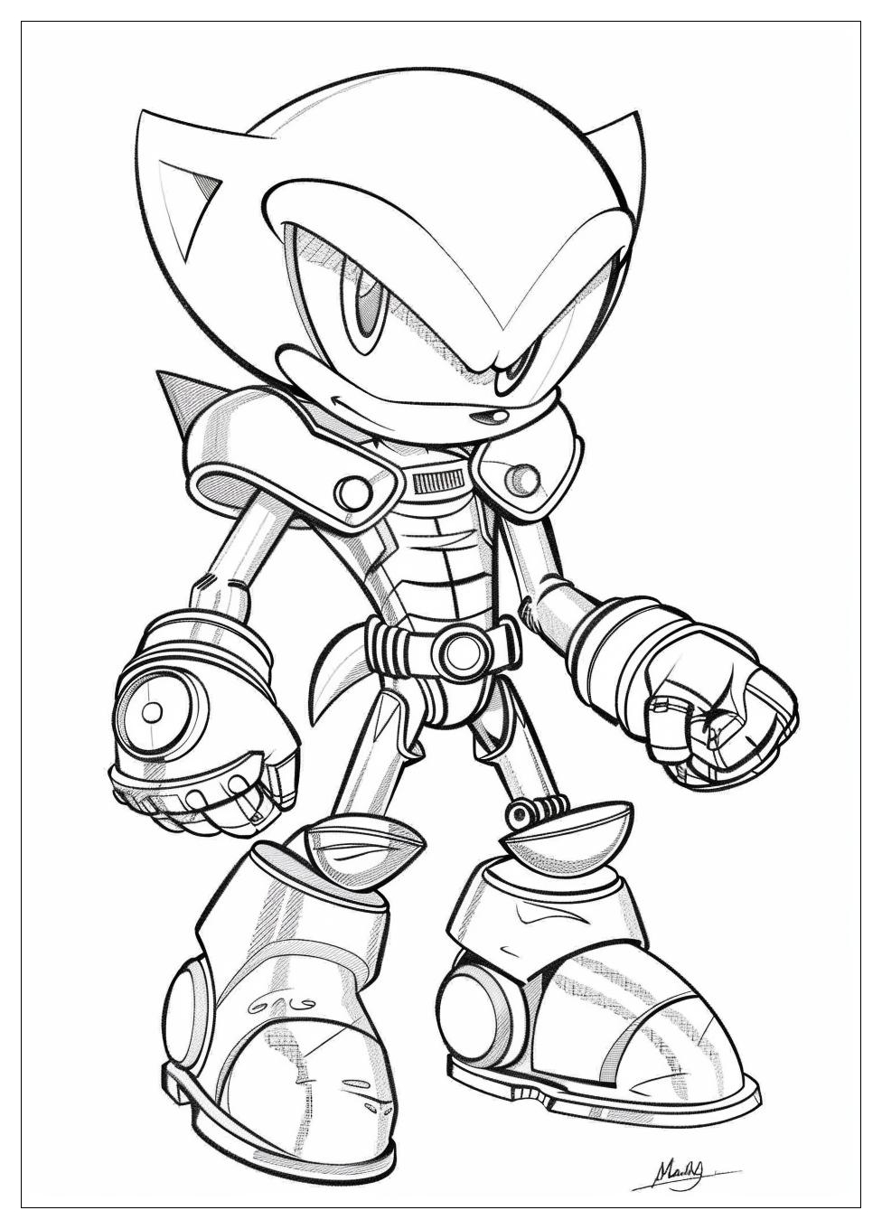 Metal Sonic Coloring Pages-1