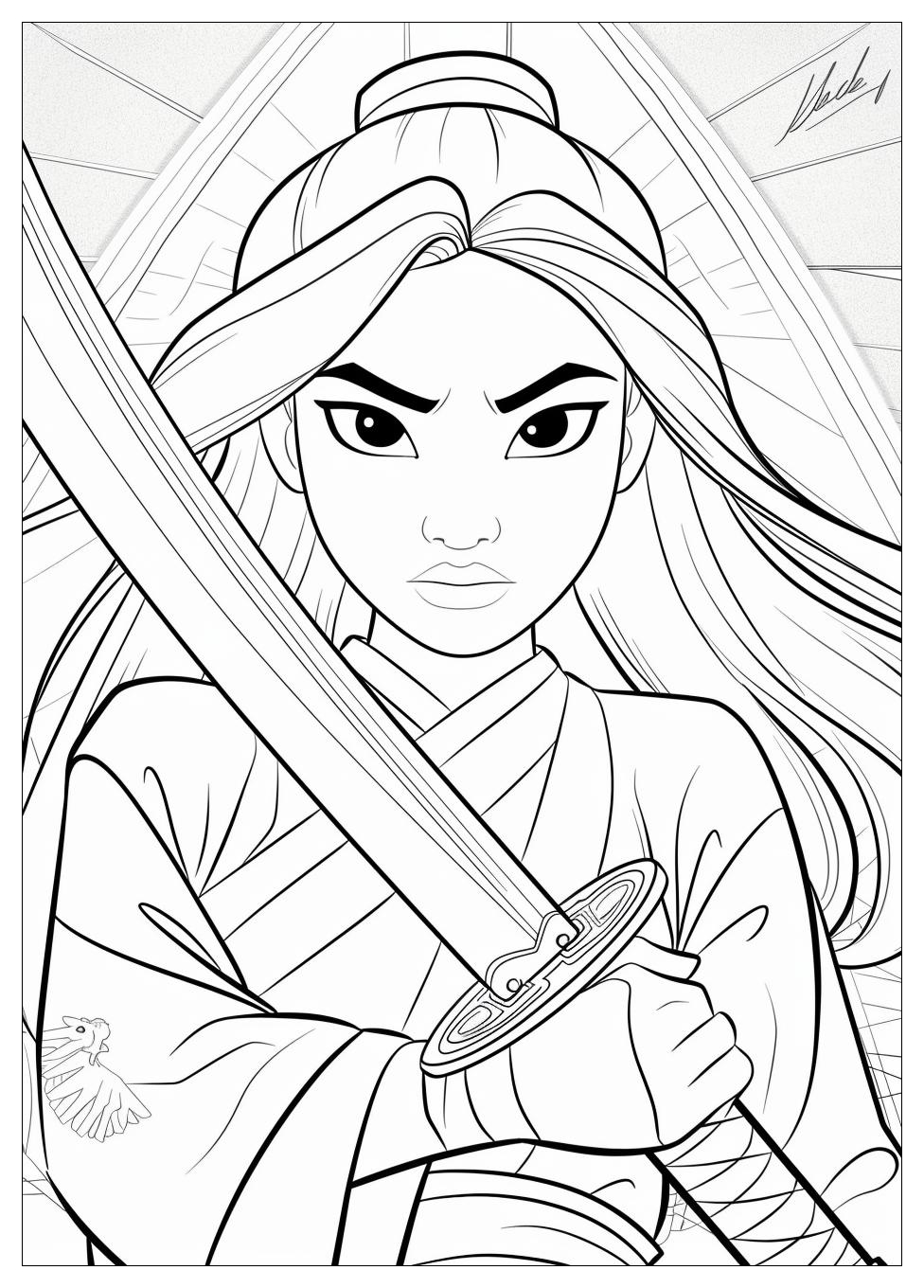 Mulan Coloring Pages-9