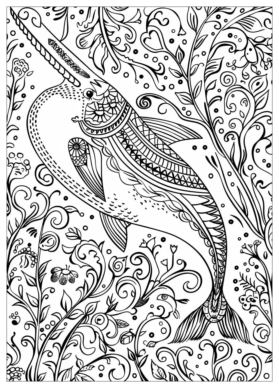 Narwhal Coloring Pages-19