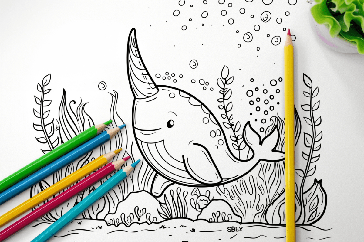 Narwhal Coloring Pages