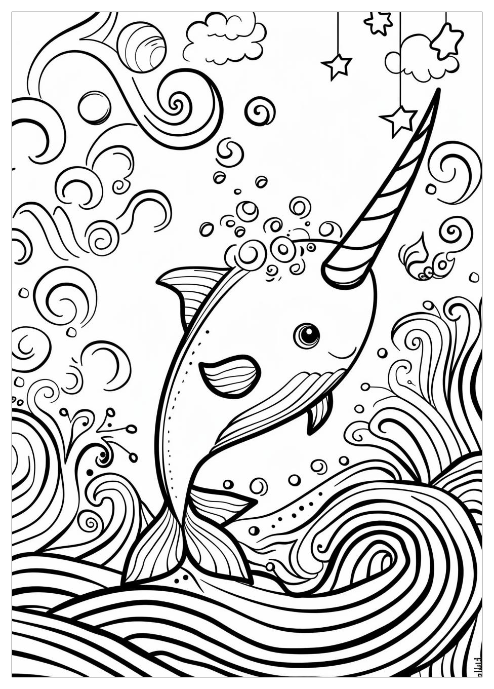 Narwhal Coloring Pages-4