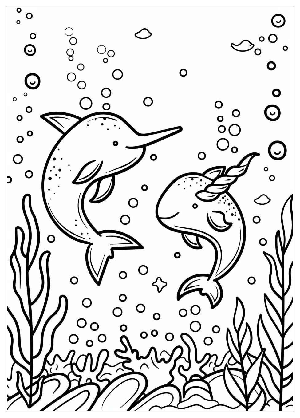 Narwhal Coloring Pages-8