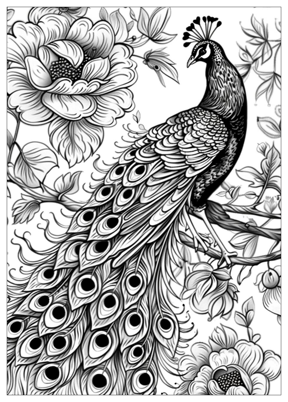 Peacock Coloring Pages-19