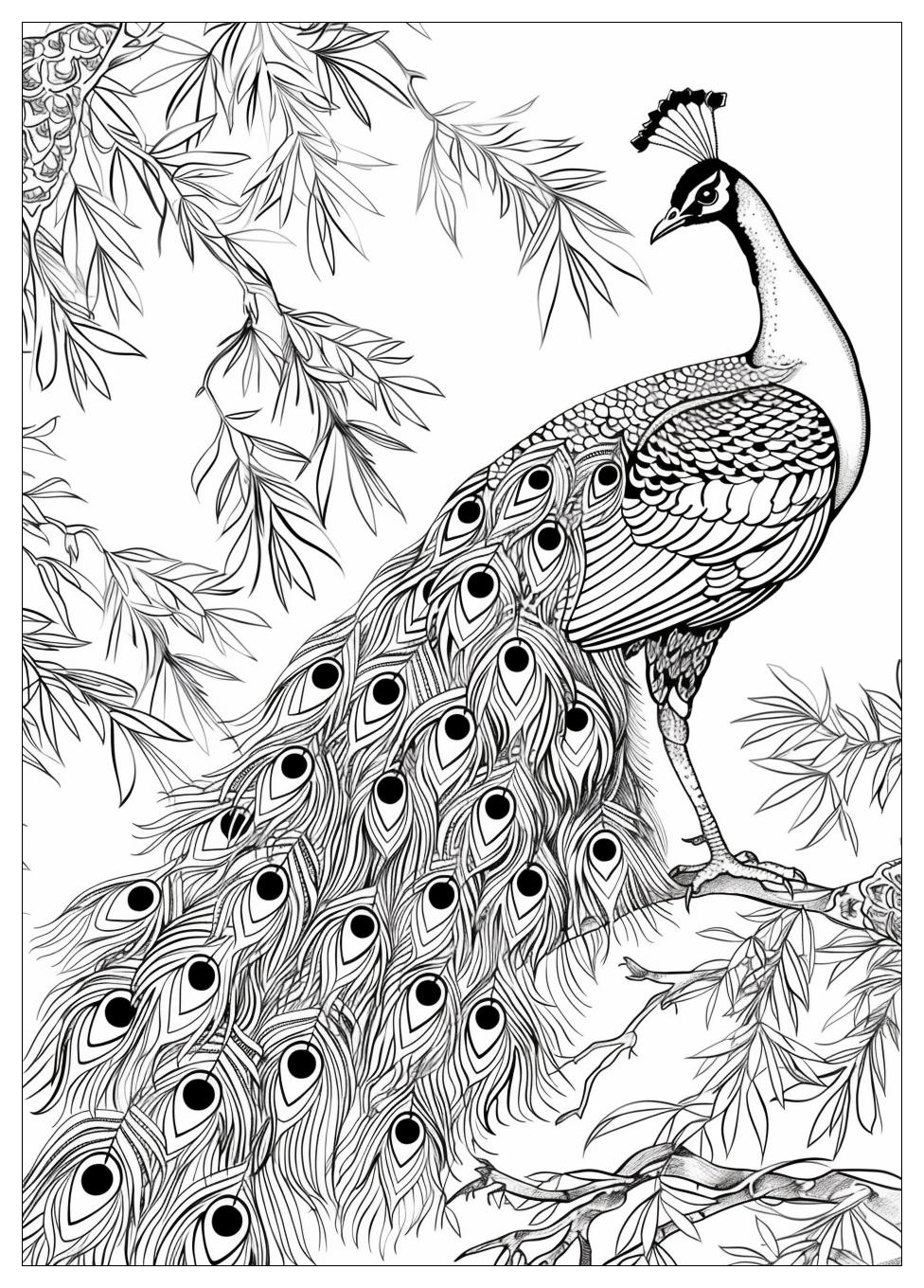 Peacock Coloring Pages-8