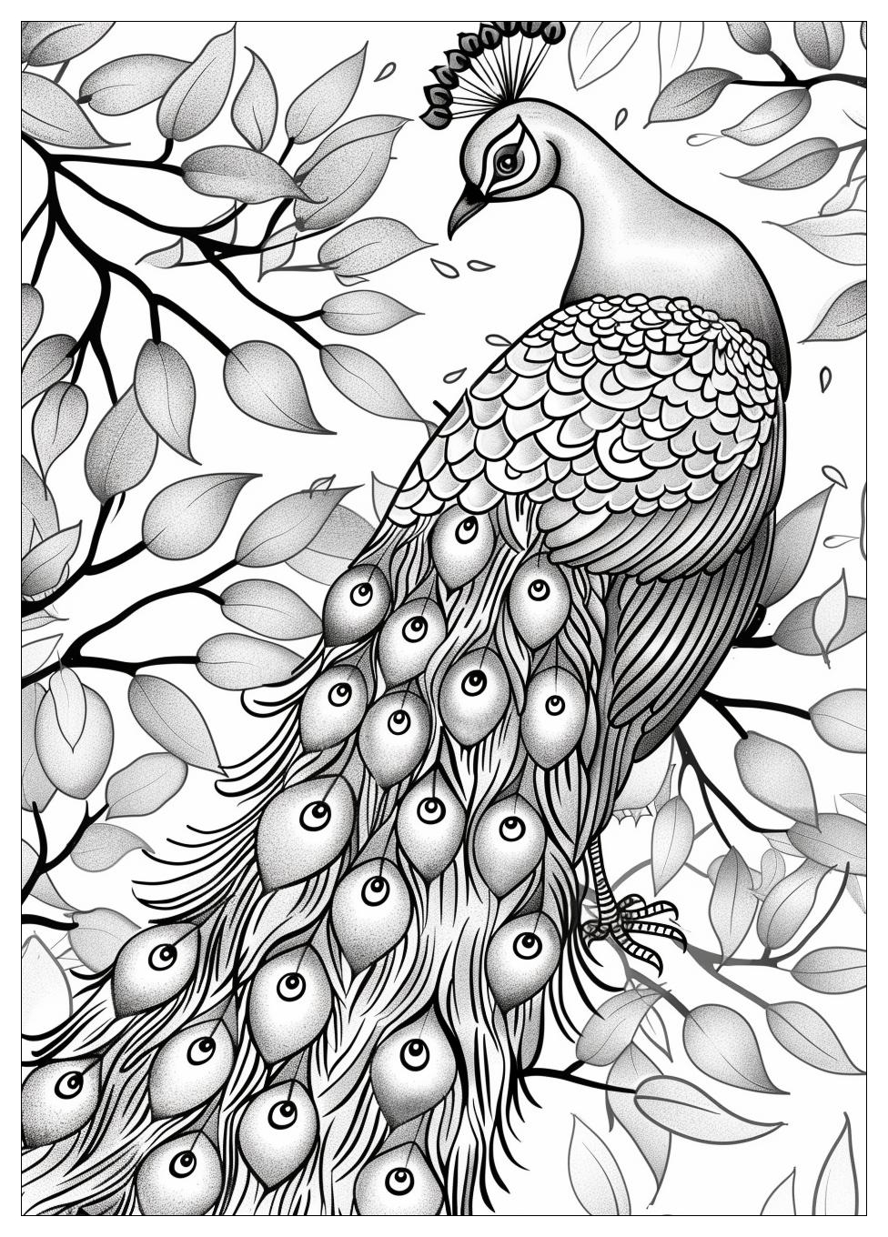 Peacock Coloring Pages-9