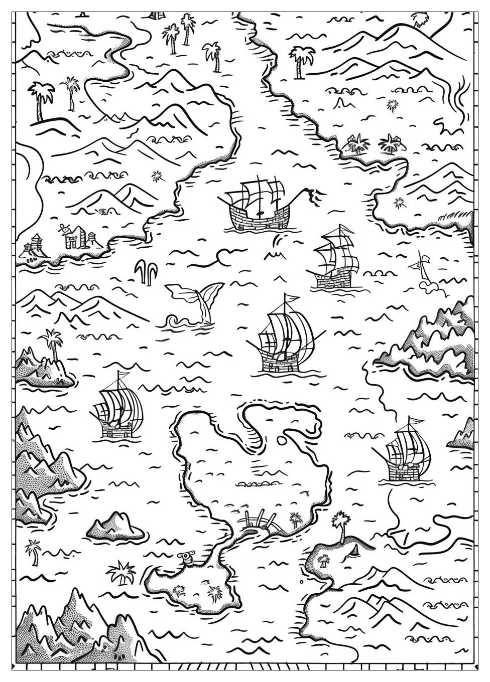 Pirate Map Coloring Pages-10