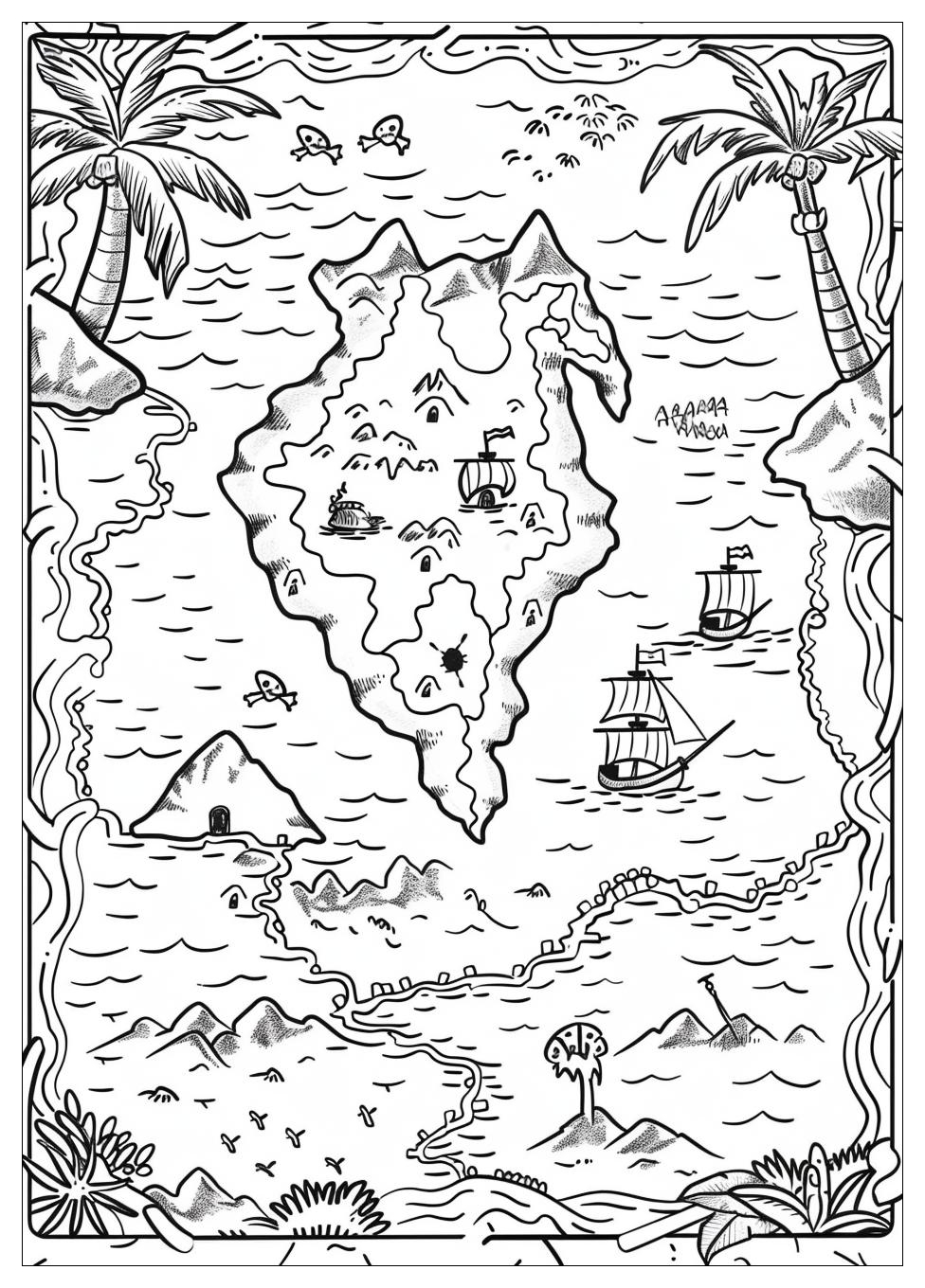 Pirate Map Coloring Pages-12