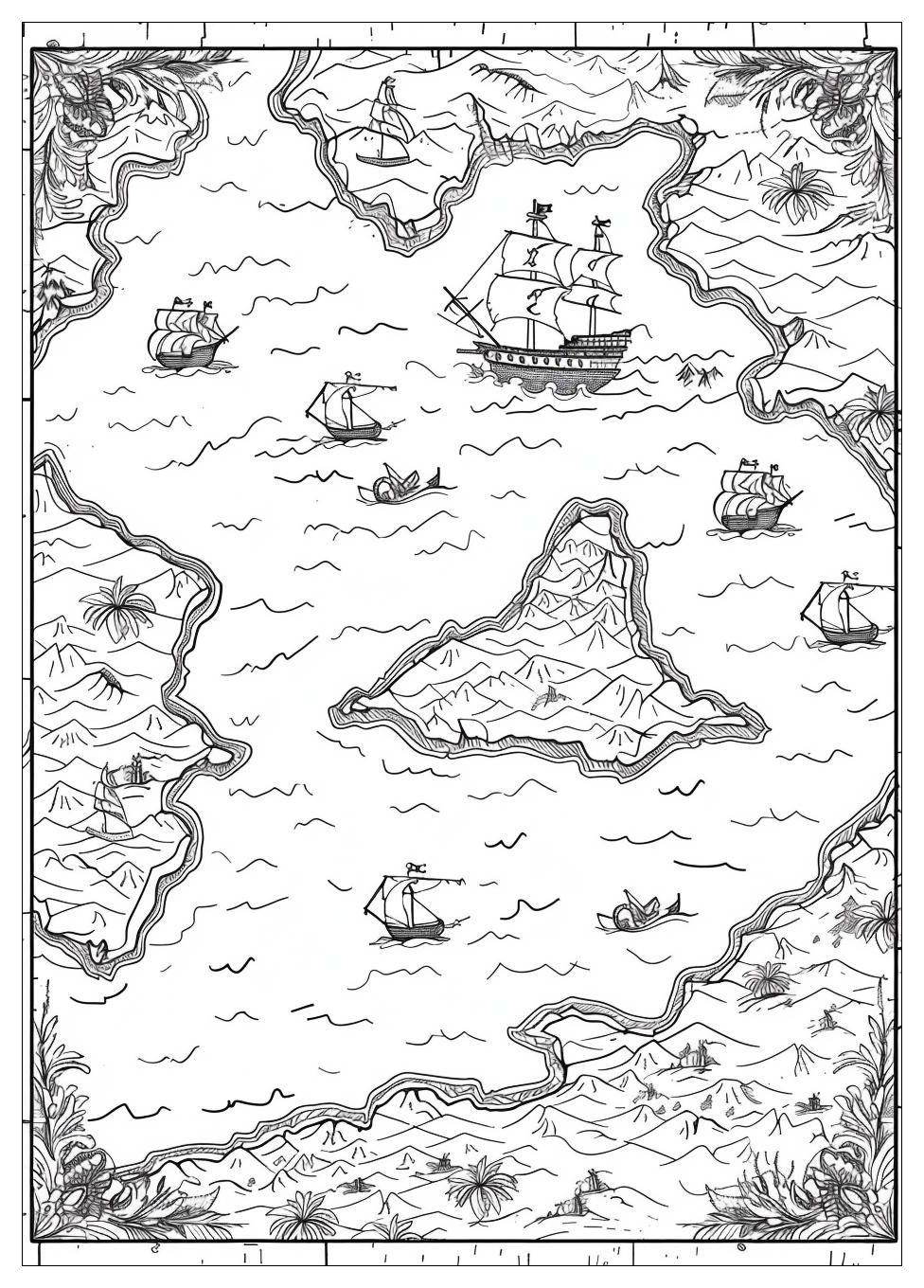 Pirate Map Coloring Pages-14