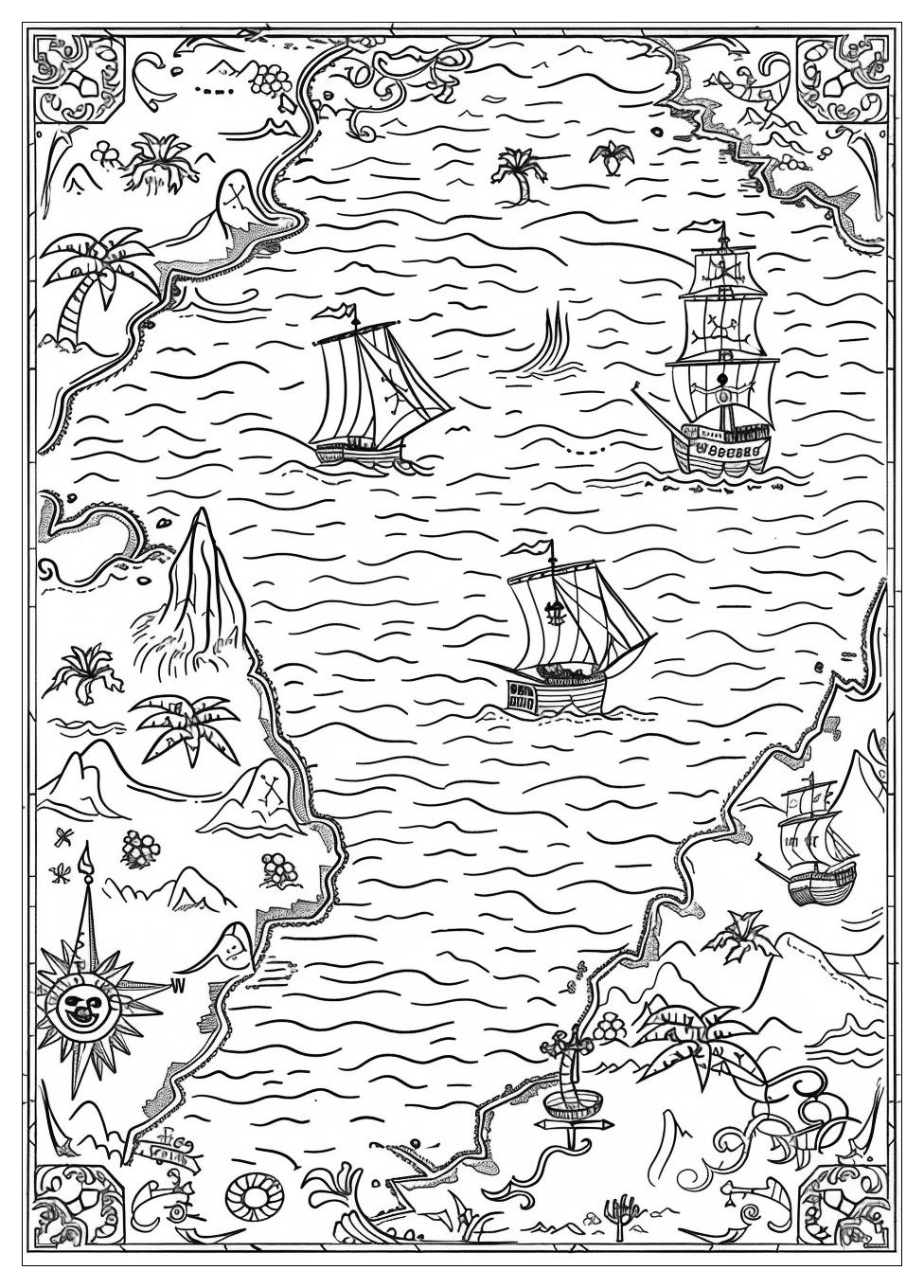 Pirate Map Coloring Pages-16