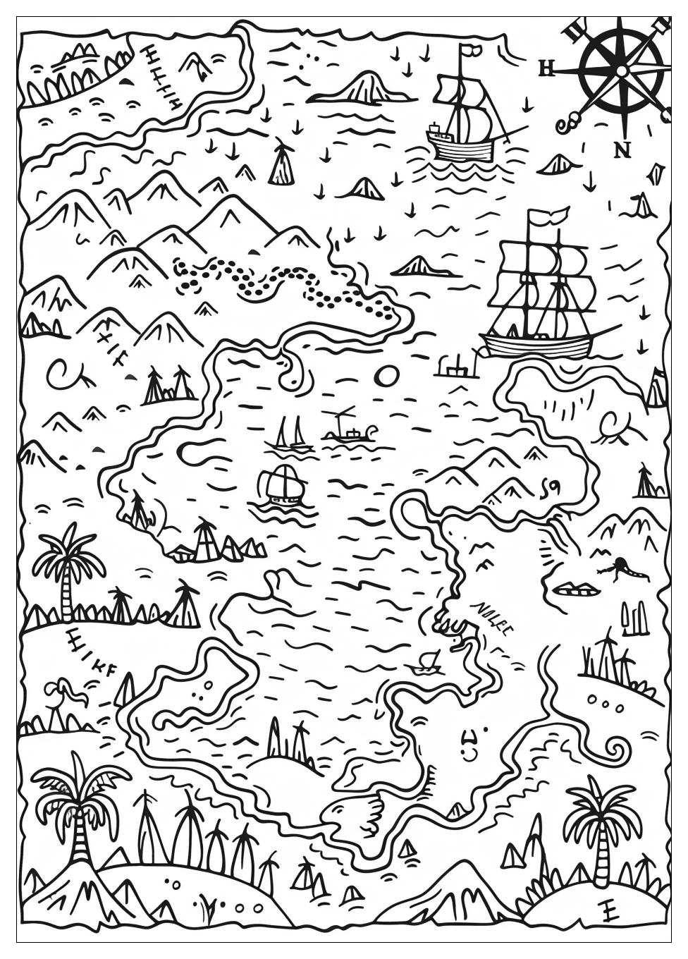 Pirate Map Coloring Pages-2