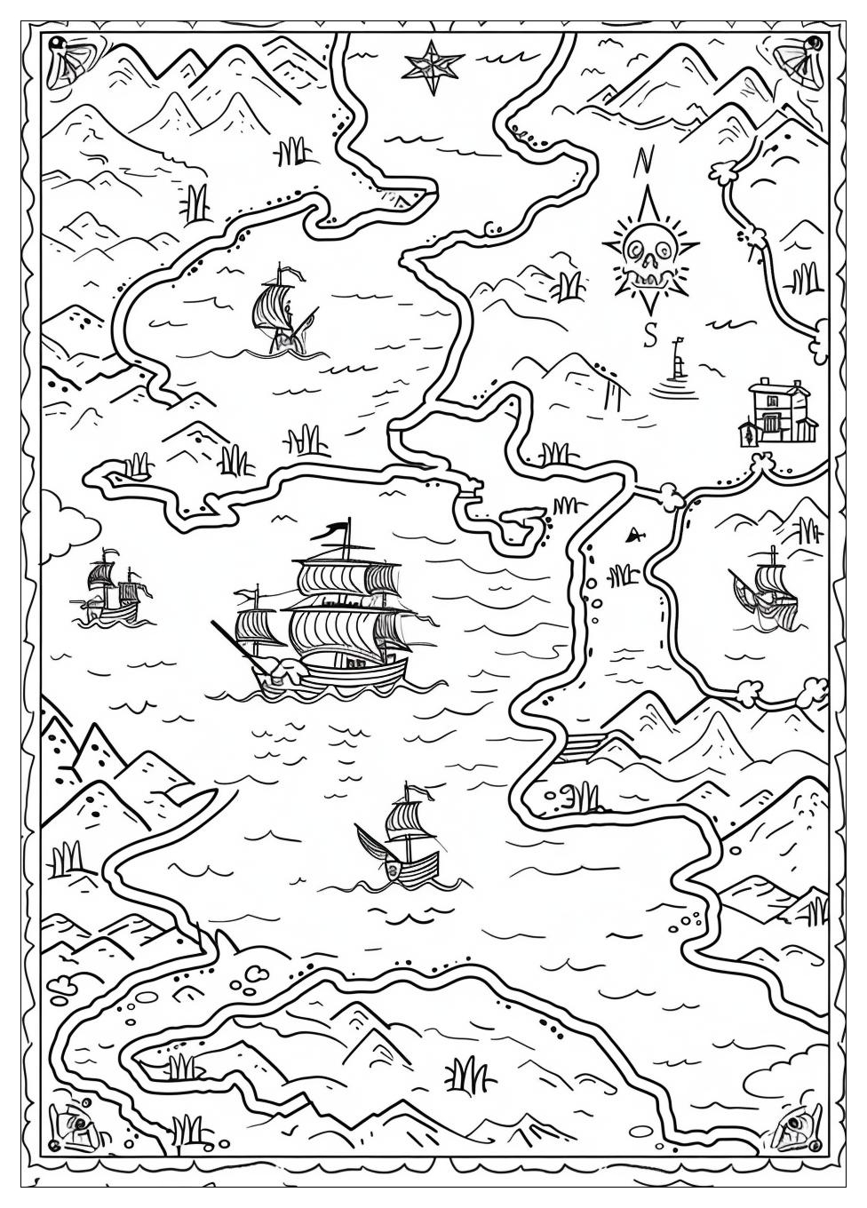 Pirate Map Coloring Pages-3