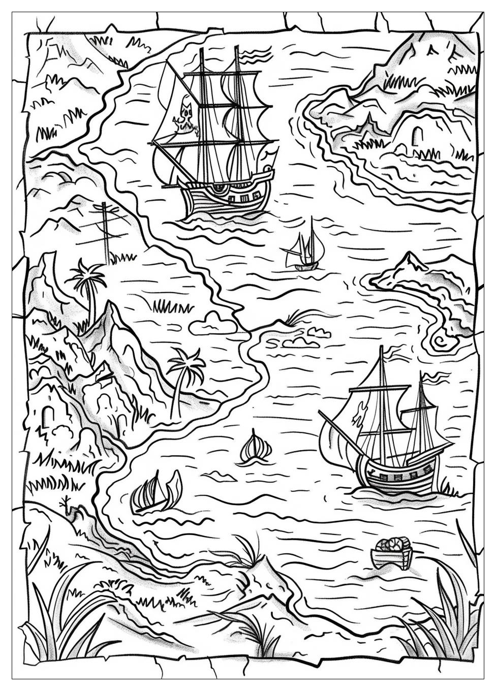 Pirate Map Coloring Pages-4