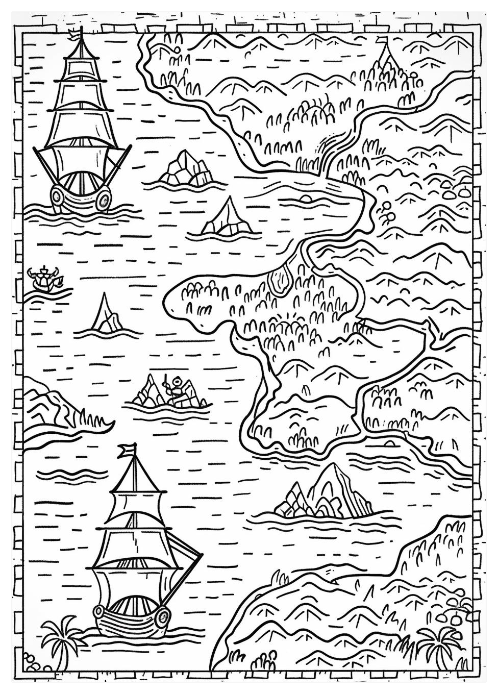 Pirate Map Coloring Pages-6