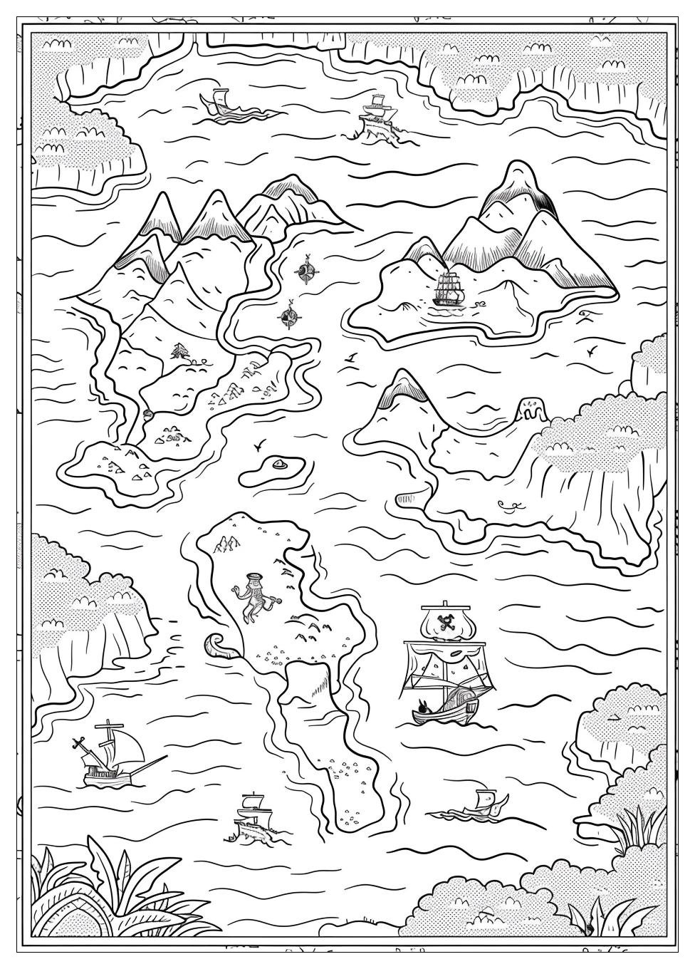 Pirate Map Coloring Pages-7