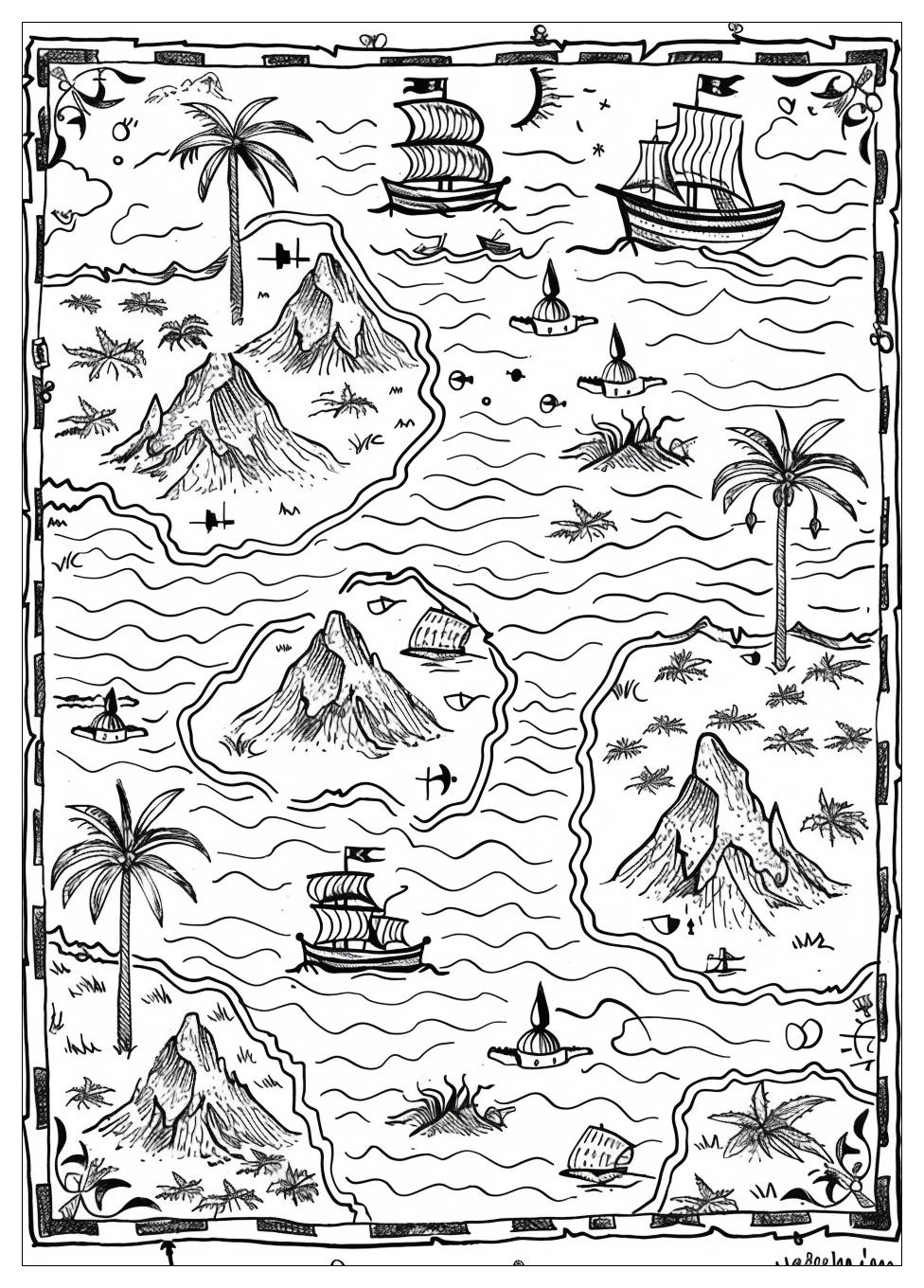 Pirate Map Coloring Pages-8