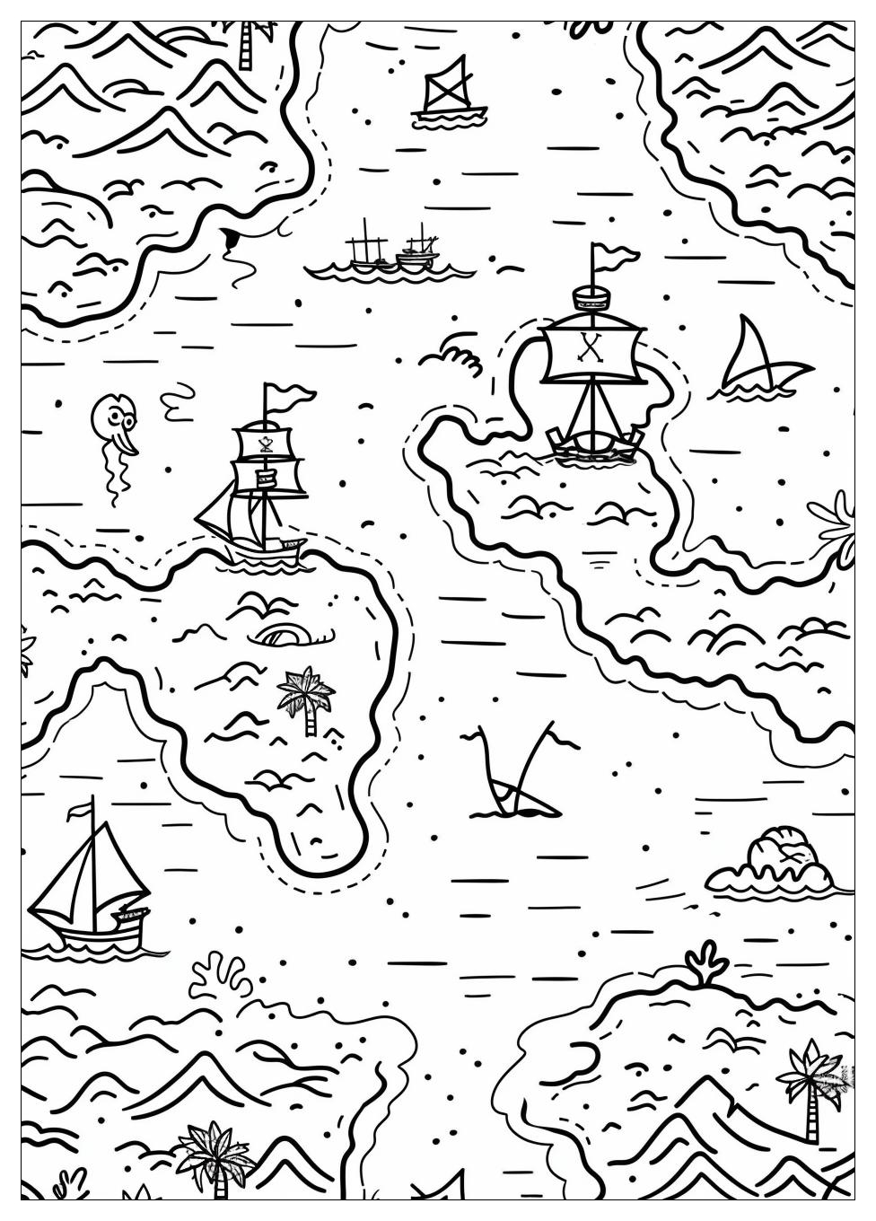 Pirate Map Coloring Pages-9