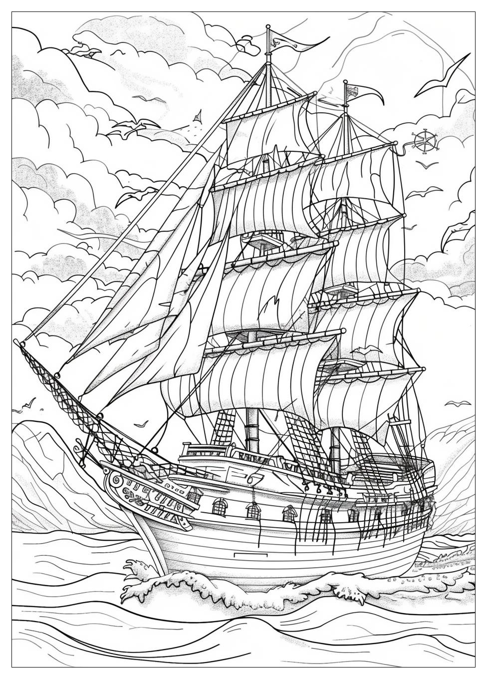 Pirate Ship Coloring Pages-14