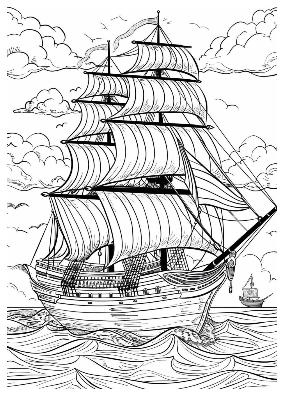 Pirate Ship Coloring Pages-17