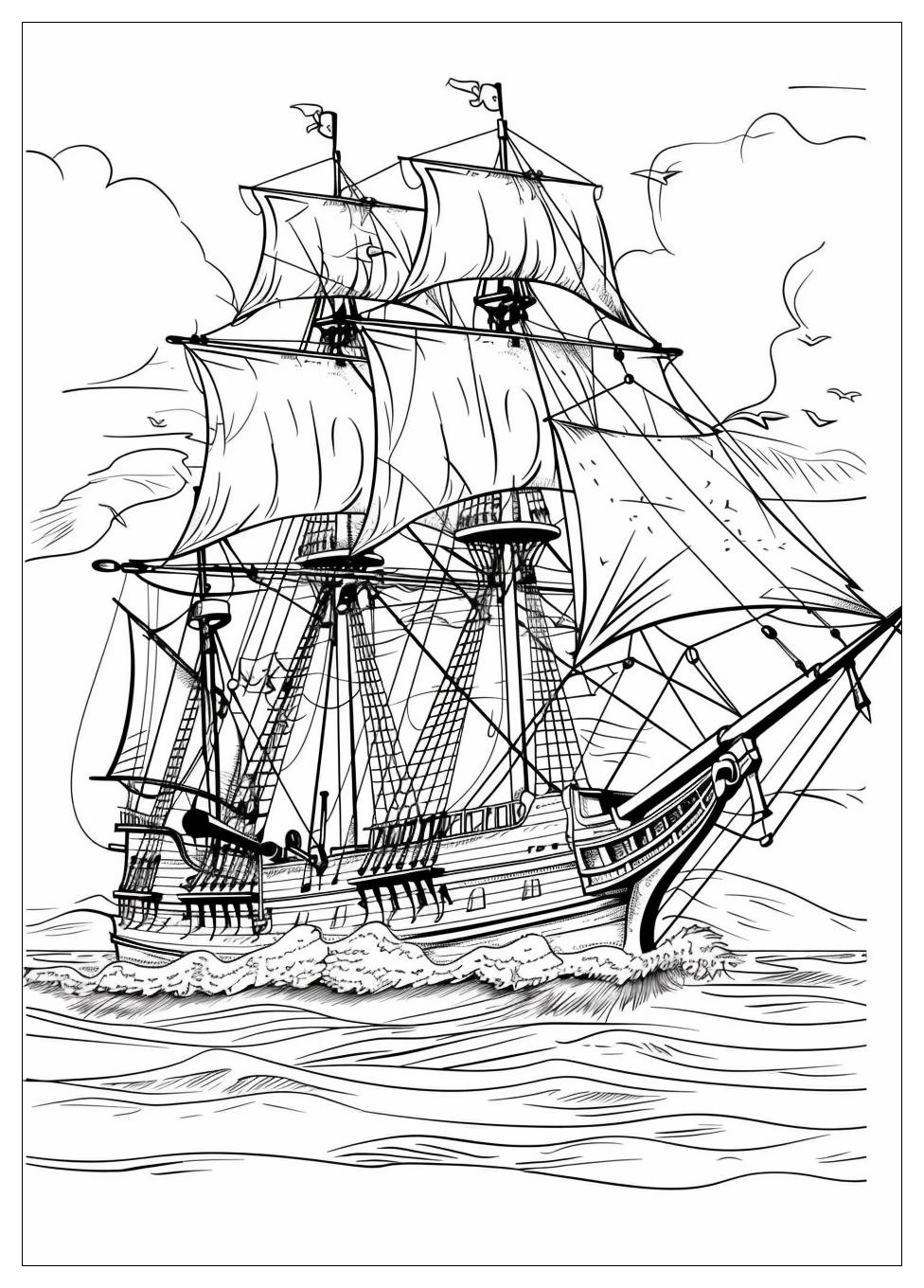 Pirate Ship Coloring Pages-19