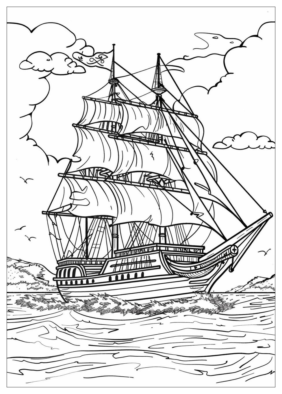 Pirate Ship Coloring Pages-2