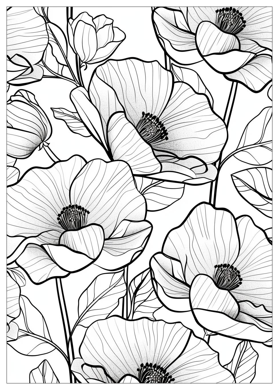 Realistic Flower Coloring Pages-1