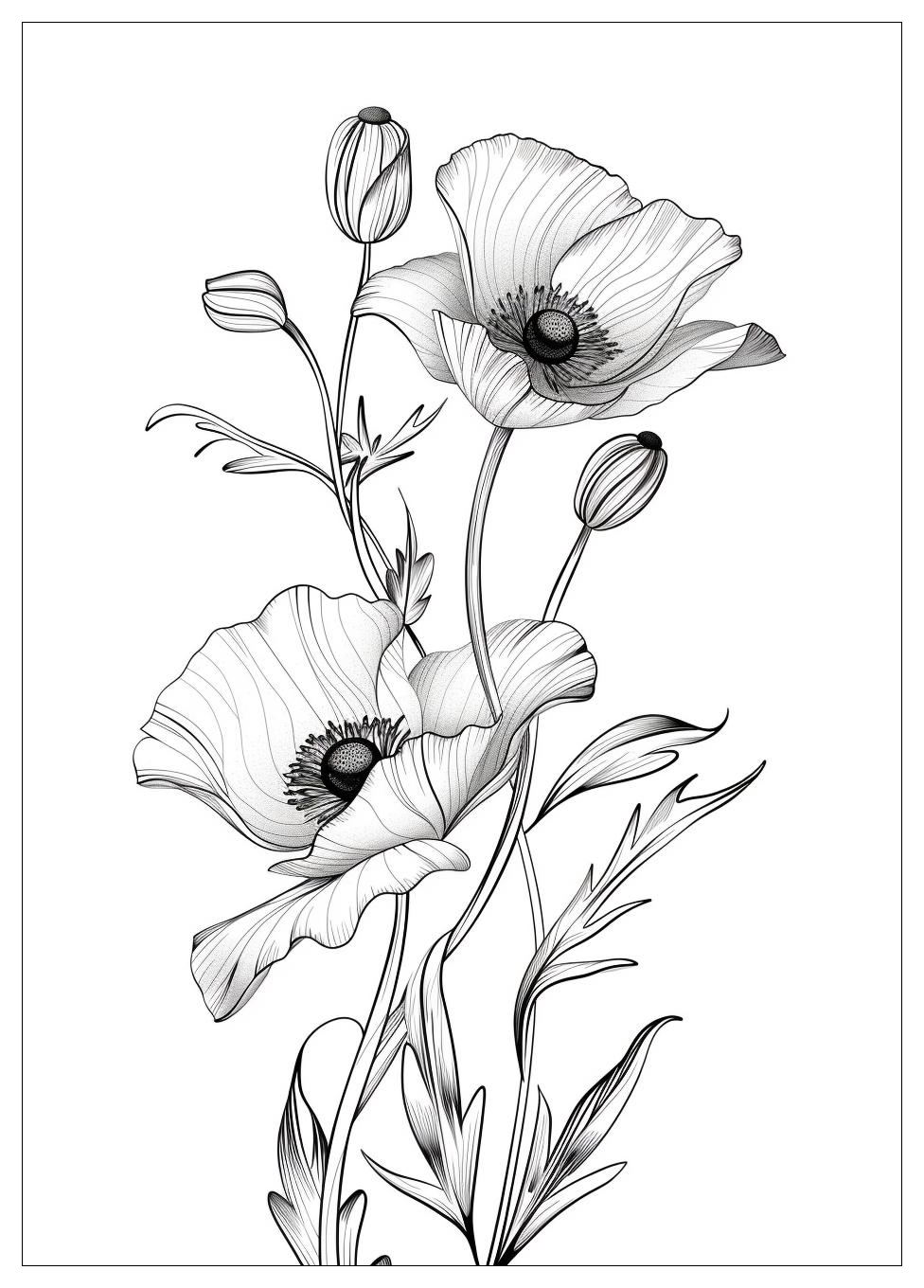 Realistic Flower Coloring Pages-14