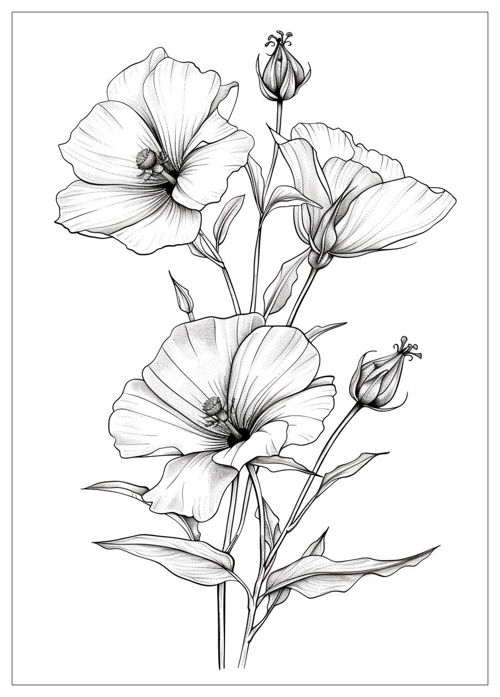 Realistic Flower Coloring Pages-16