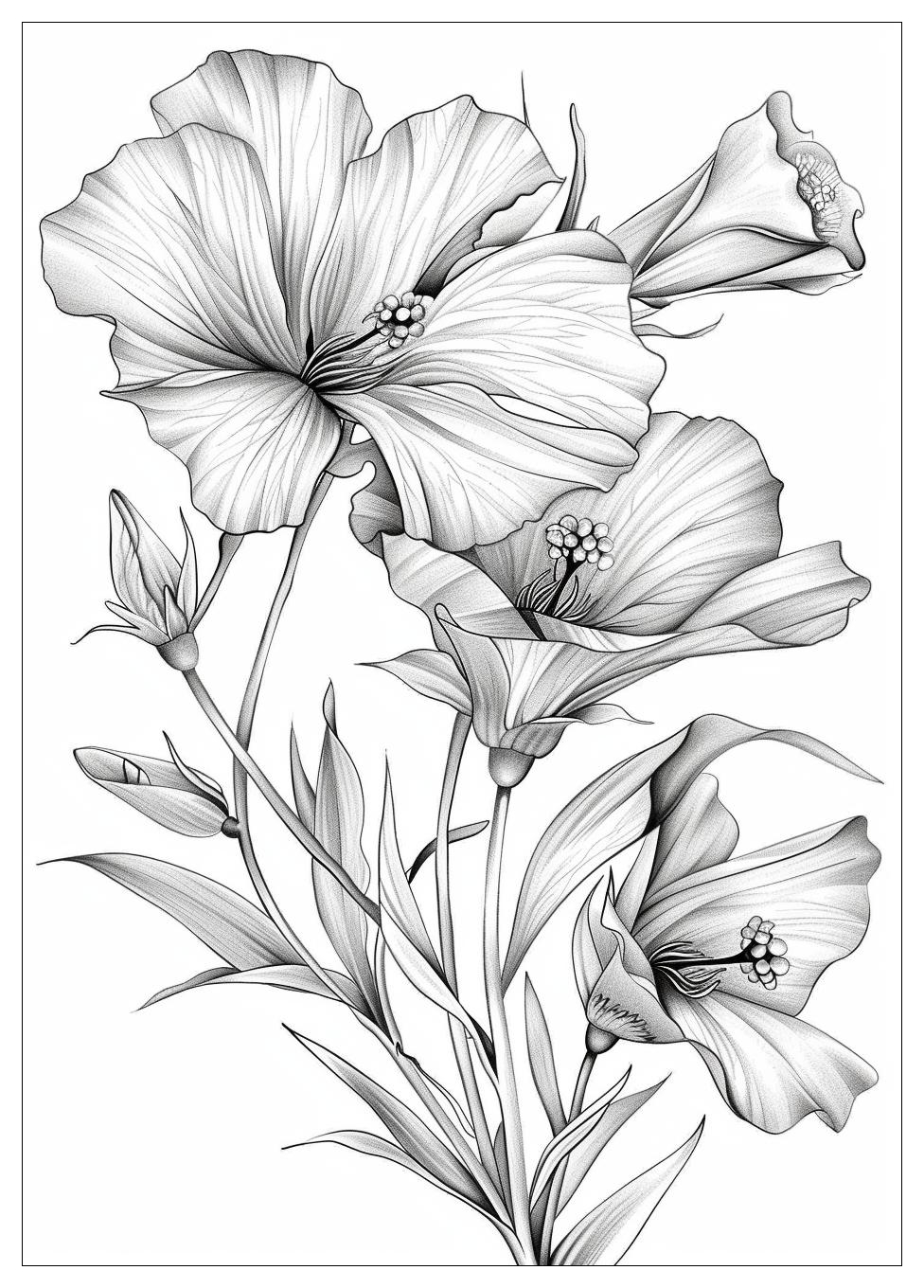 Realistic Flower Coloring Pages-7