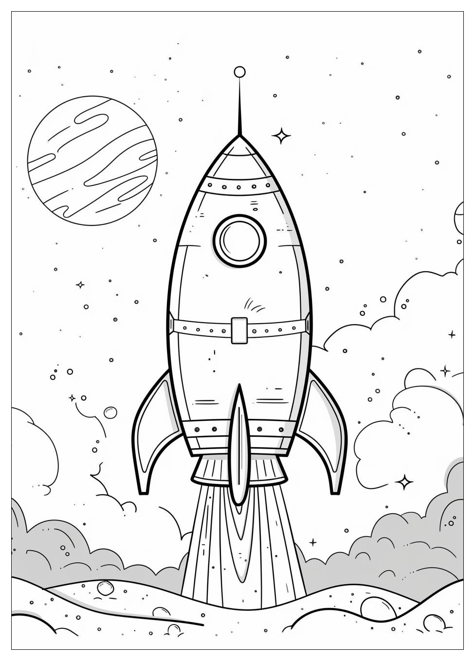 Rocket Ship Coloring Pages-2