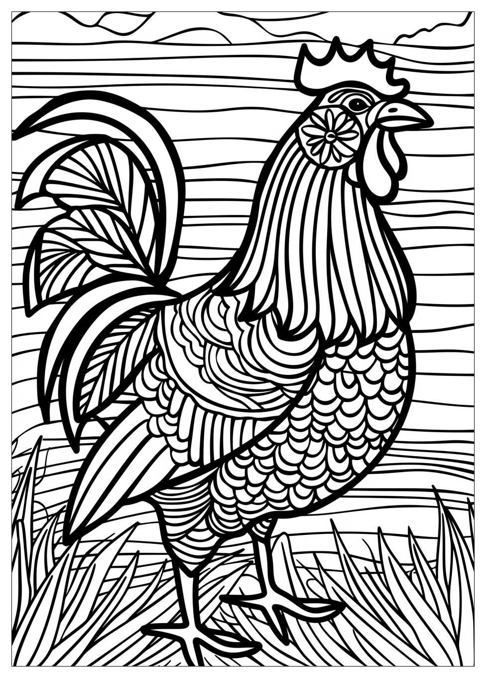 Rooster Coloring Pages-1