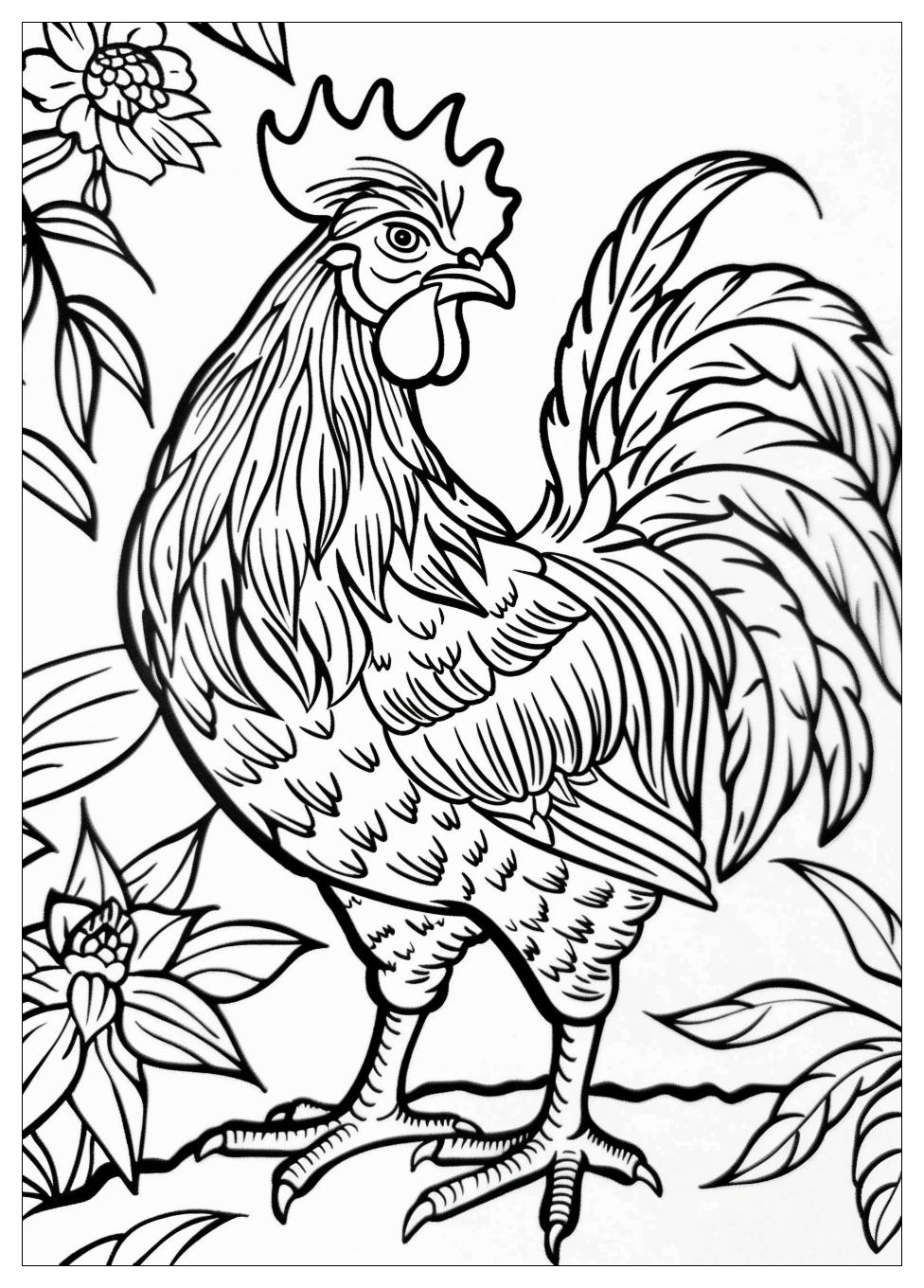 Rooster Coloring Pages-10