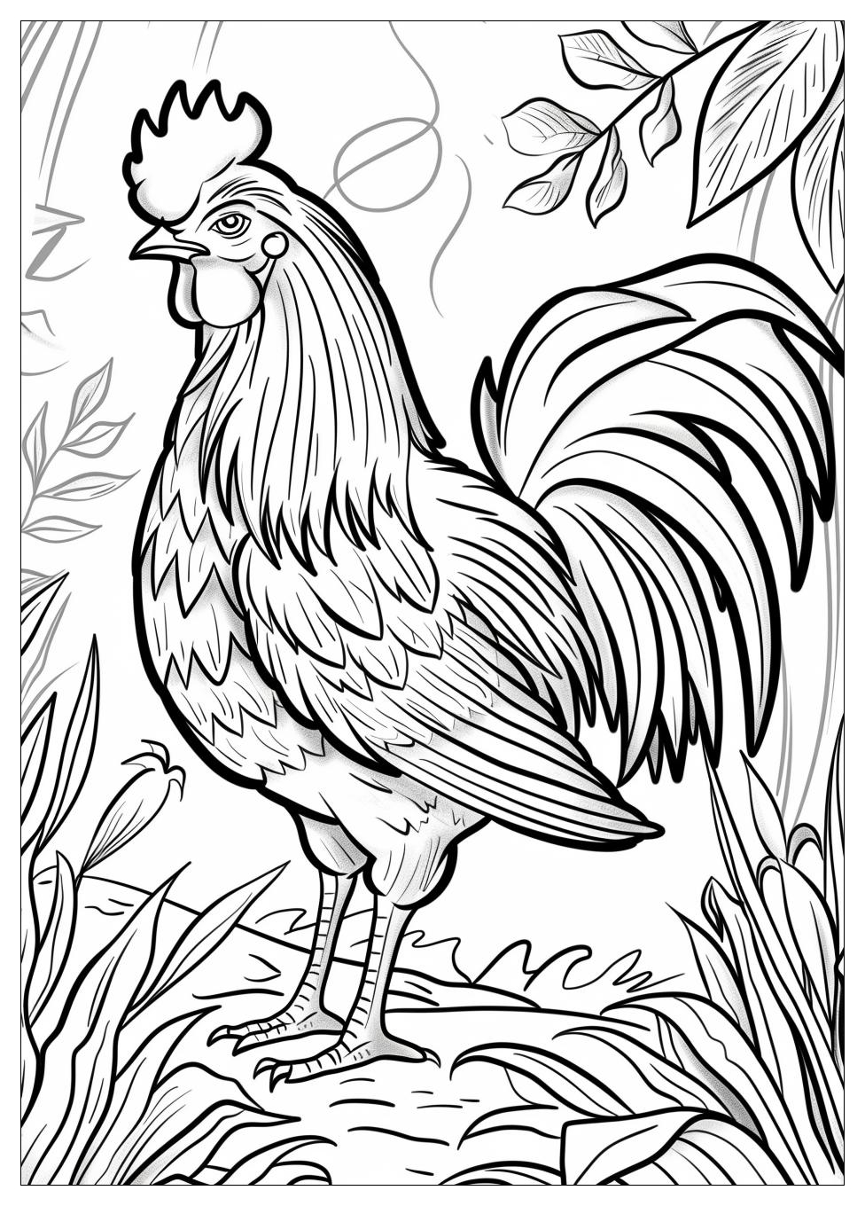 Rooster Coloring Pages-11