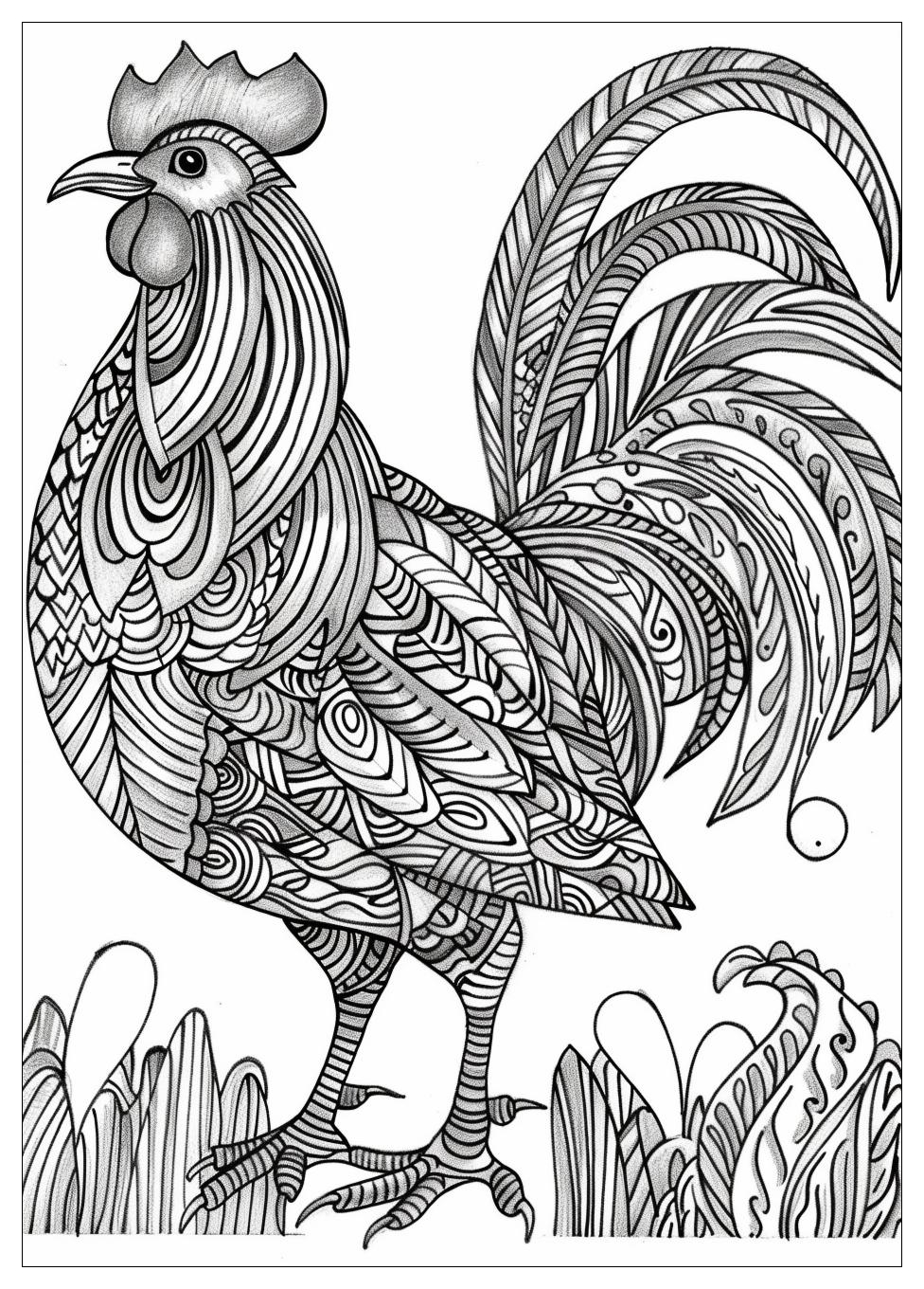 Rooster Coloring Pages-17