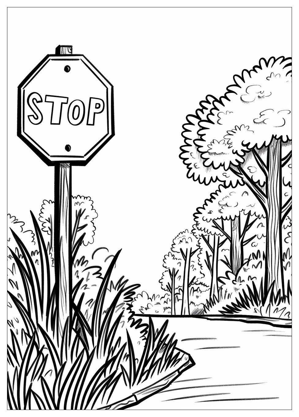 Stop Sign Coloring Pages-1