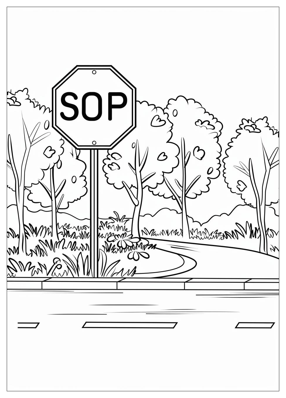 Stop Sign Coloring Pages-10