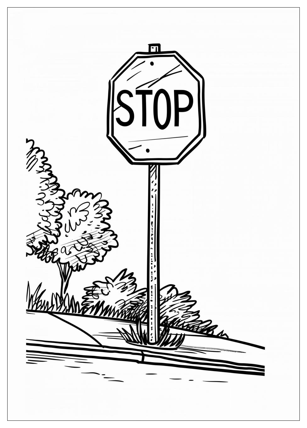 Stop Sign Coloring Pages-11