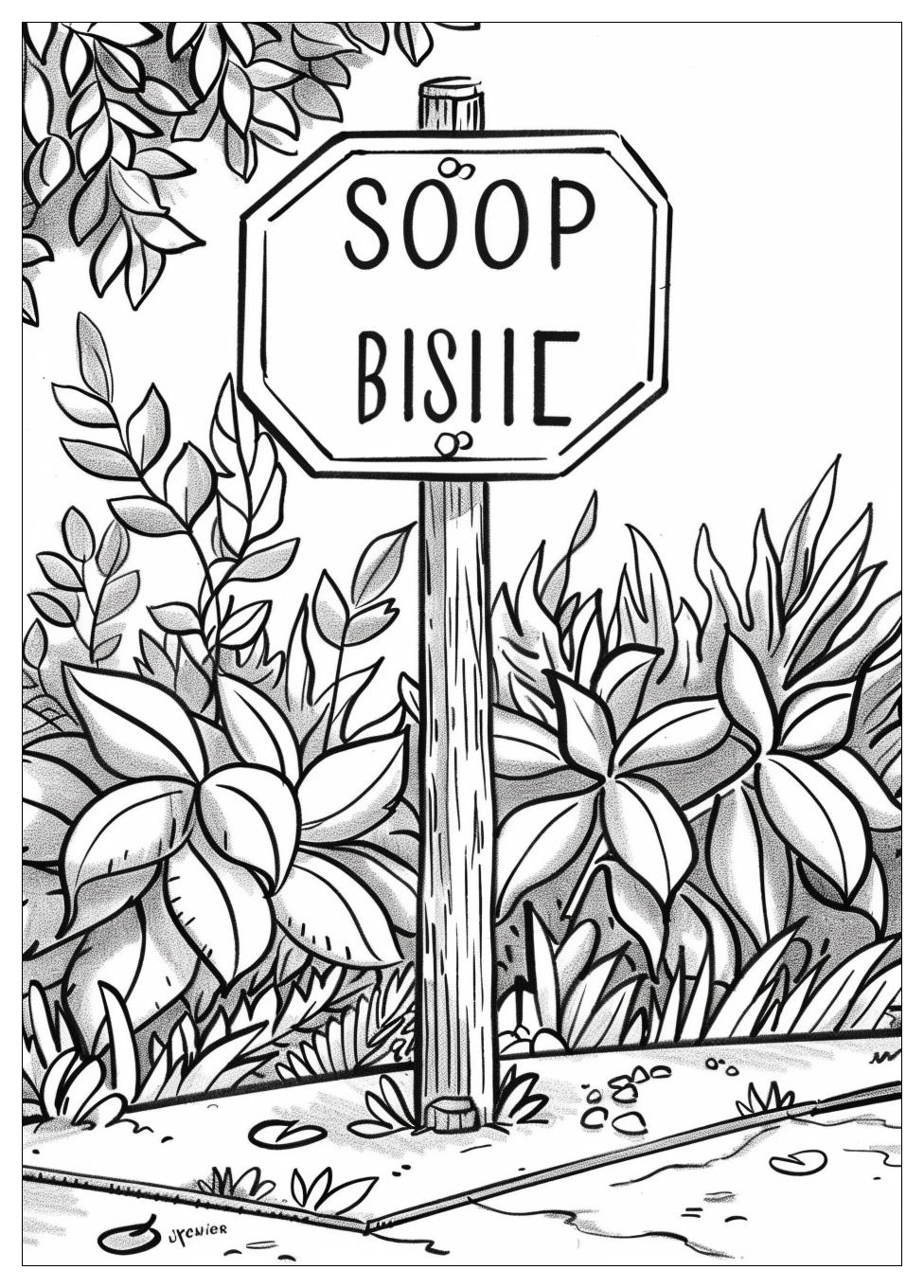 Stop Sign Coloring Pages-13