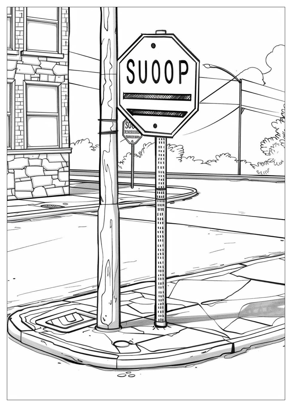 Stop Sign Coloring Pages-18