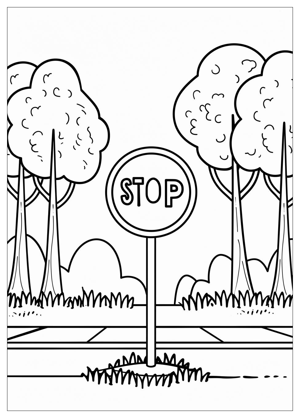 Stop Sign Coloring Pages-3