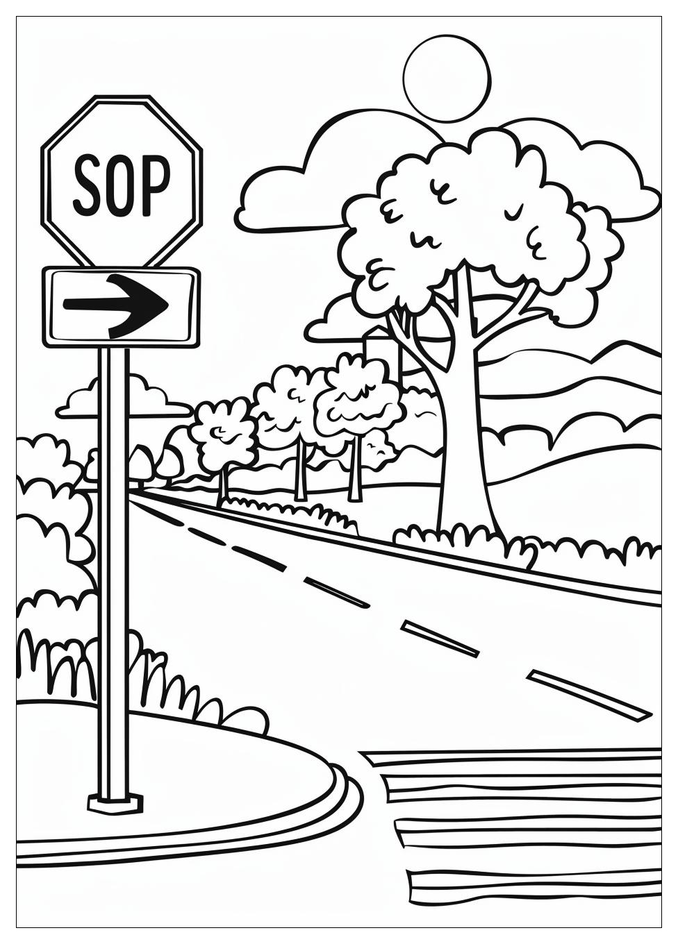 Stop Sign Coloring Pages-6