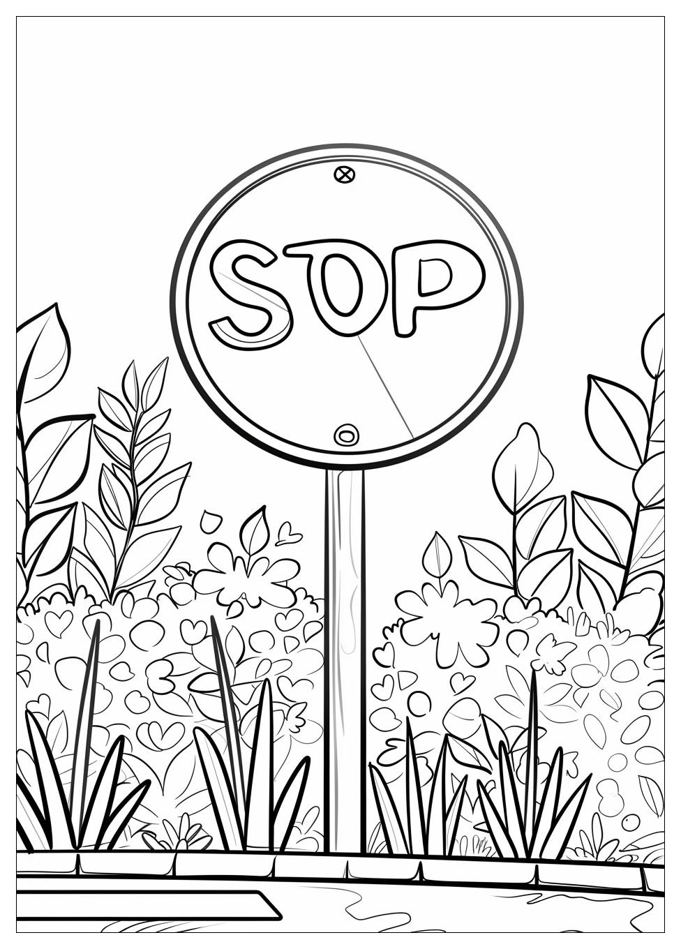 Stop Sign Coloring Pages-7