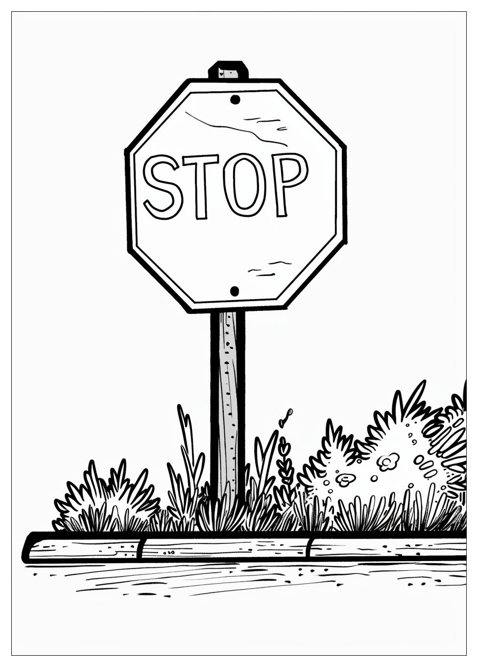 Stop Sign Coloring Pages-8