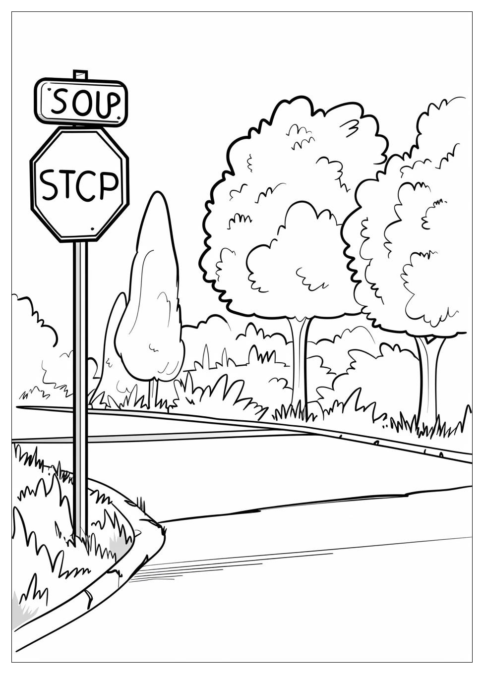 Stop Sign Coloring Pages-9