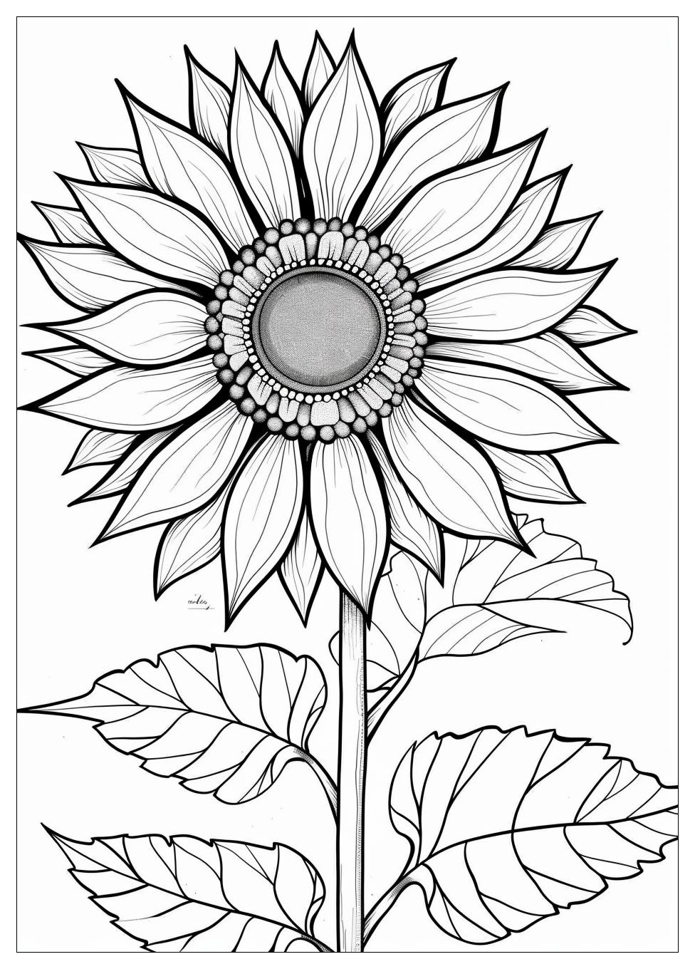 Sunflower Coloring Pages-11