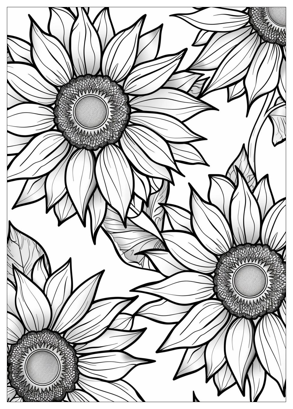 Sunflower Coloring Pages-12