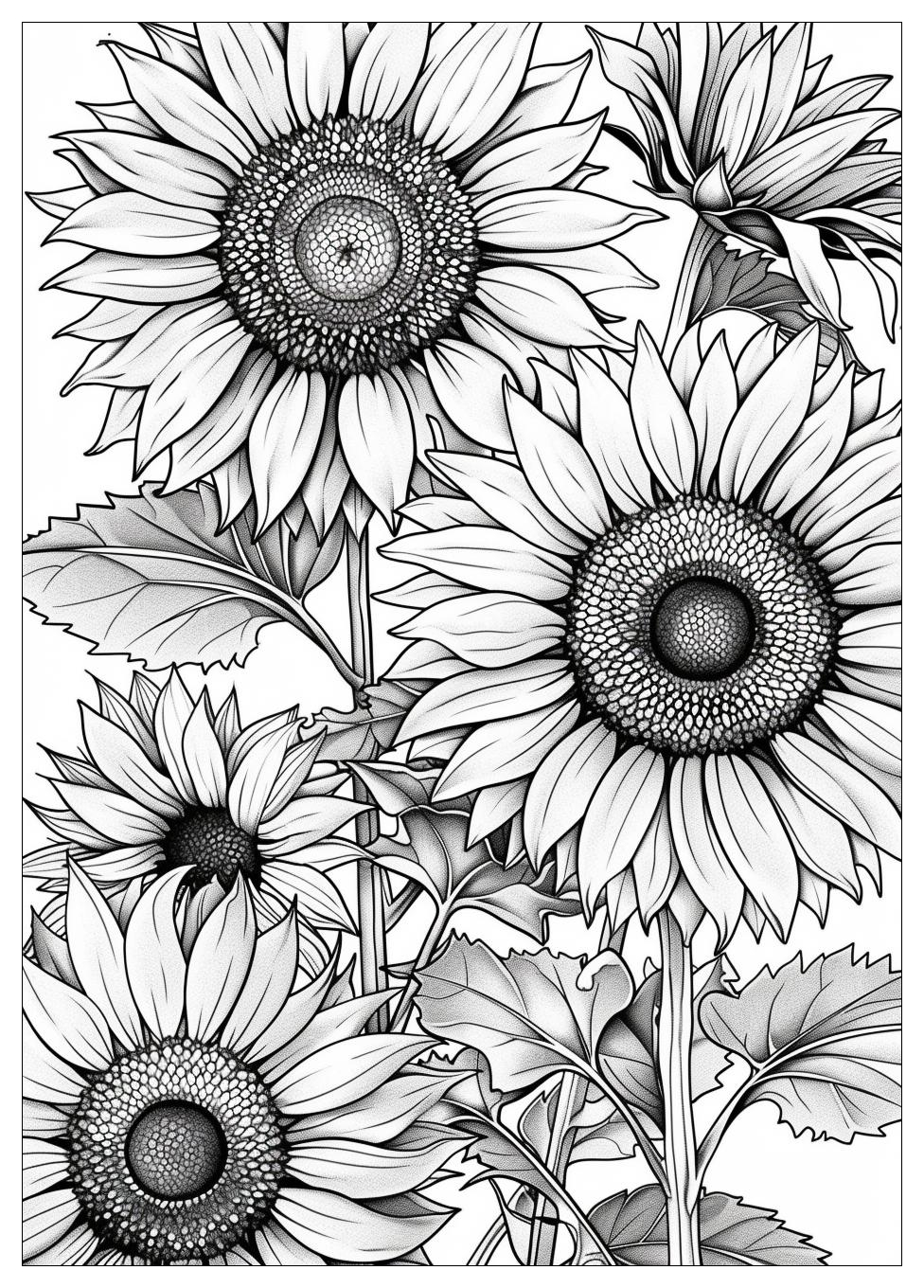 Sunflower Coloring Pages-14